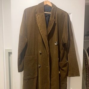 Zara Corduroy Overcoat, double breasted